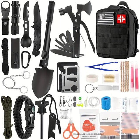 Outdoor Emergency  Survival Tool Set and First Aid