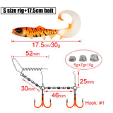 Firebomb Soft Swimbait Rolling Swivel Flame Stinger Rig Kit