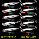 Metal Cast Jig Spoon 10g 15g 20g 30g 40g Lures