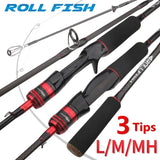 3Tips Power L/M/MH Spinning Casting Carbon Fiber Lure Fishing Rod