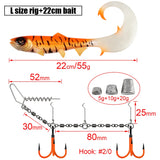 Firebomb Soft Swimbait Rolling Swivel Flame Stinger Rig Kit