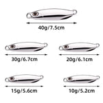 Metal Cast Jig Spoon 10g 15g 20g 30g 40g Lures