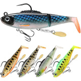 Submerged T-tail soft bait Double hook